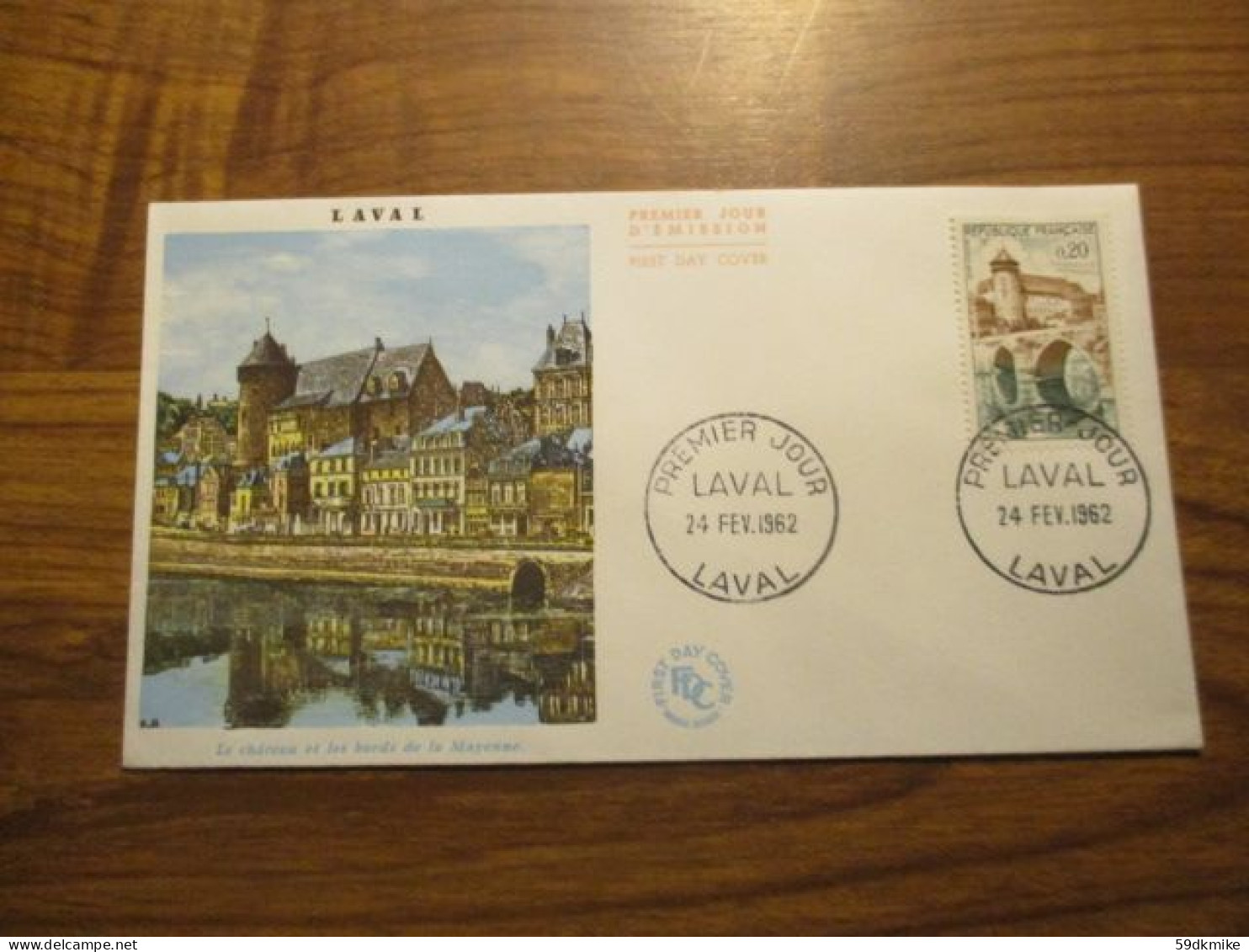 FDC - 1er Jour - France - 1962 - Laval - Le Chateau - 1960-1969