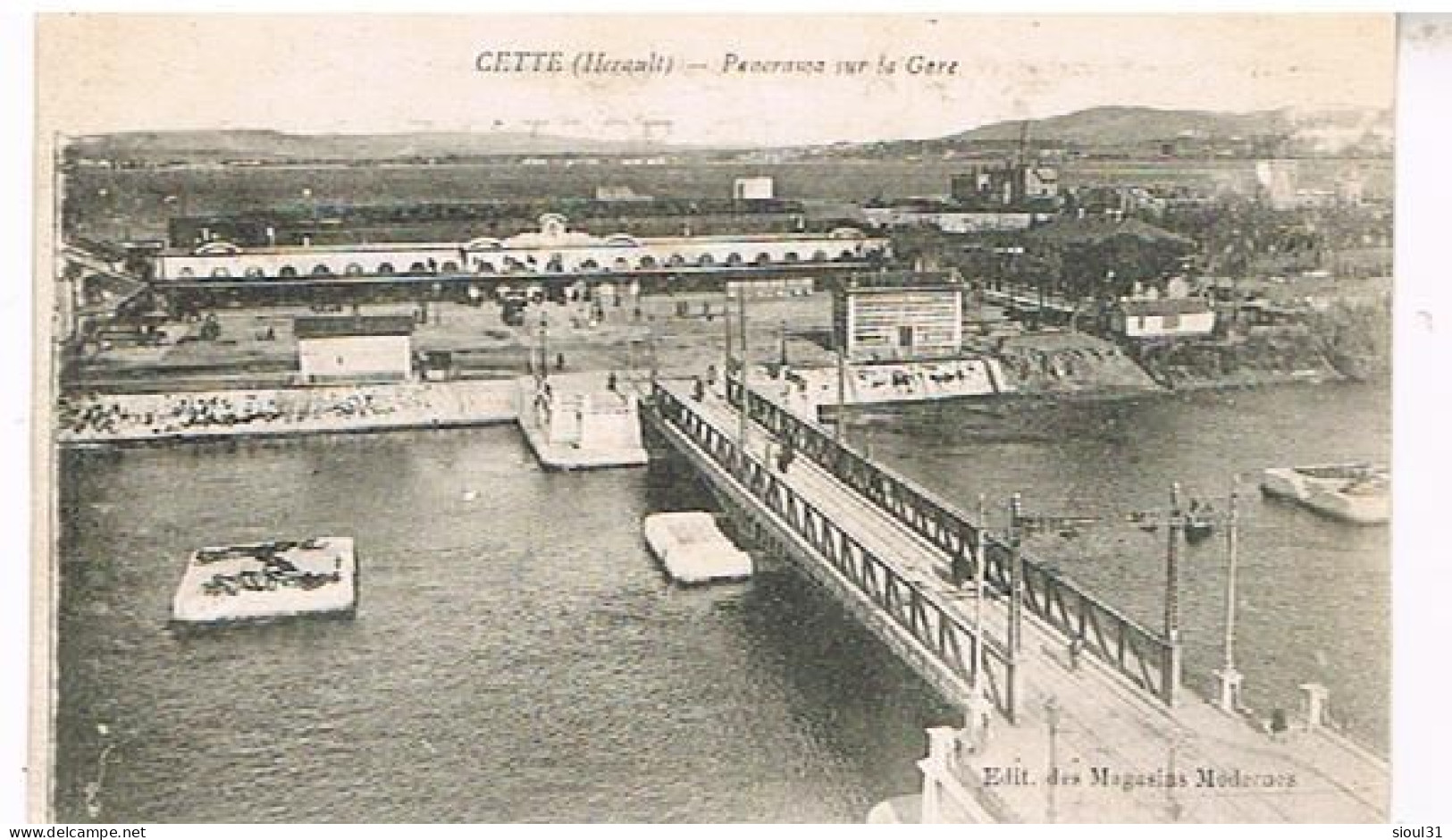 SETE CETTE PANORAMA SUR LA GARE 1919 - Sete (Cette)