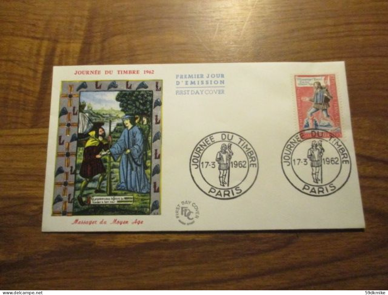 FDC - 1er Jour - France - 1962 - Messager Du Moyen Age - 1960-1969