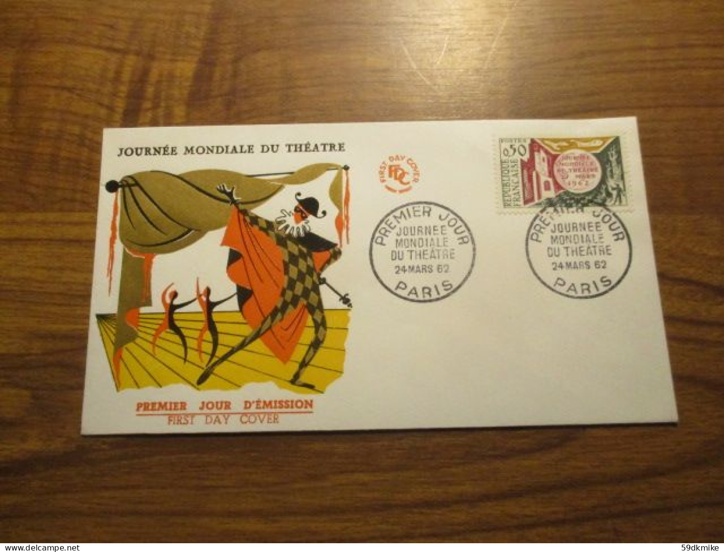 FDC - 1er Jour - France - 1962 - Journée Mondiale Du Théâtre - 1960-1969