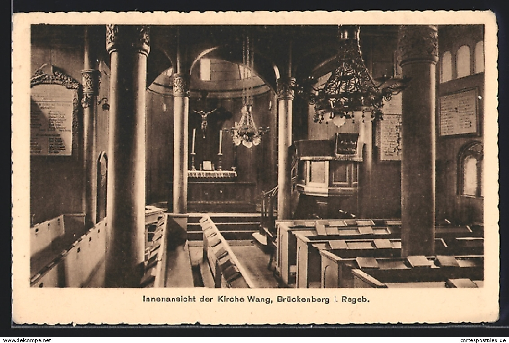 AK Brückenberg /Riesengebirge, Innenansicht Der Kirche Wang  - Schlesien