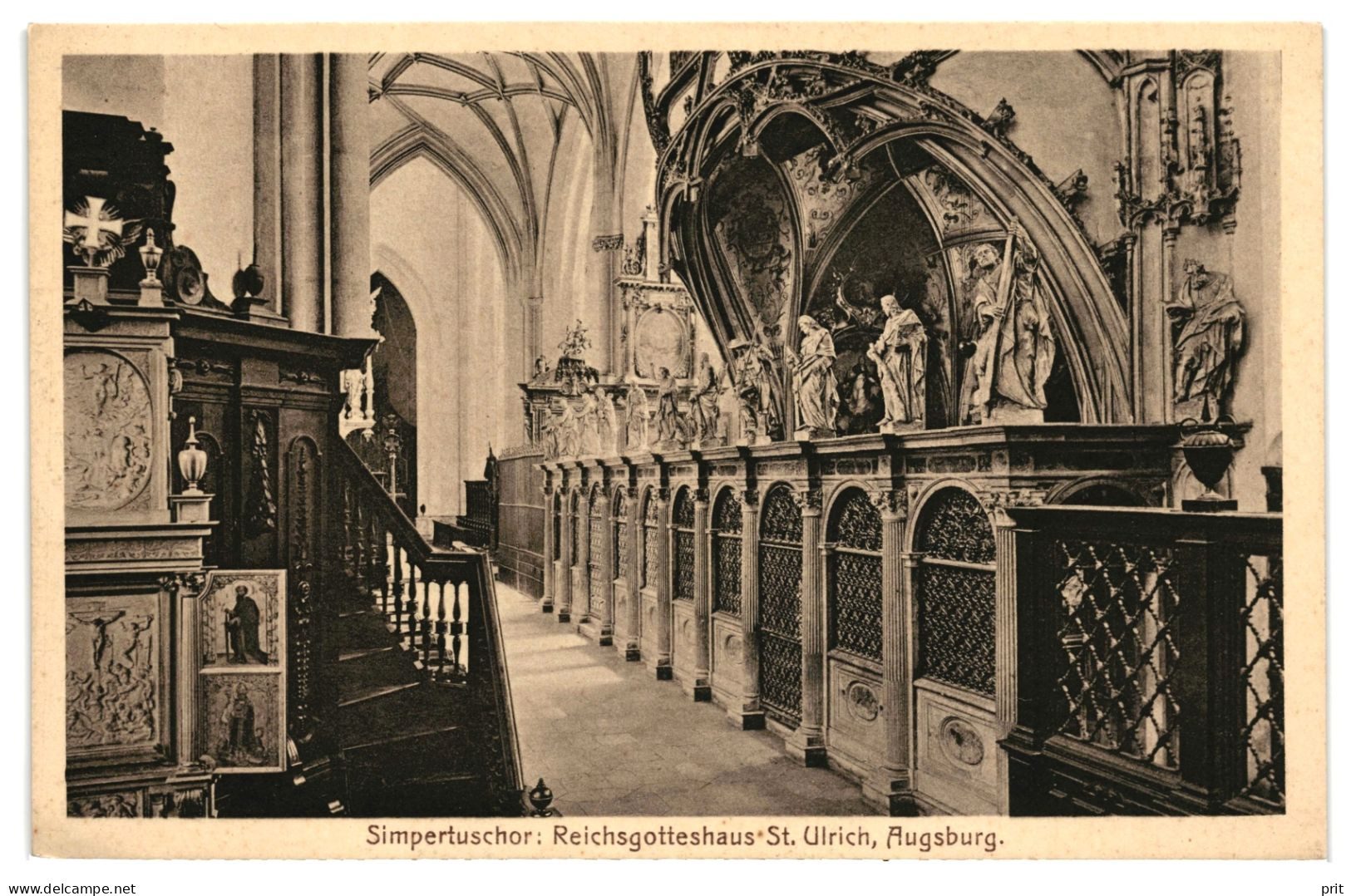 Simpertuschor Reichsgotteshaus St.Ulrich Augsburg 1920s Unused Real Photo Postcard. Publisher M.Lang Augsburg - Augsburg