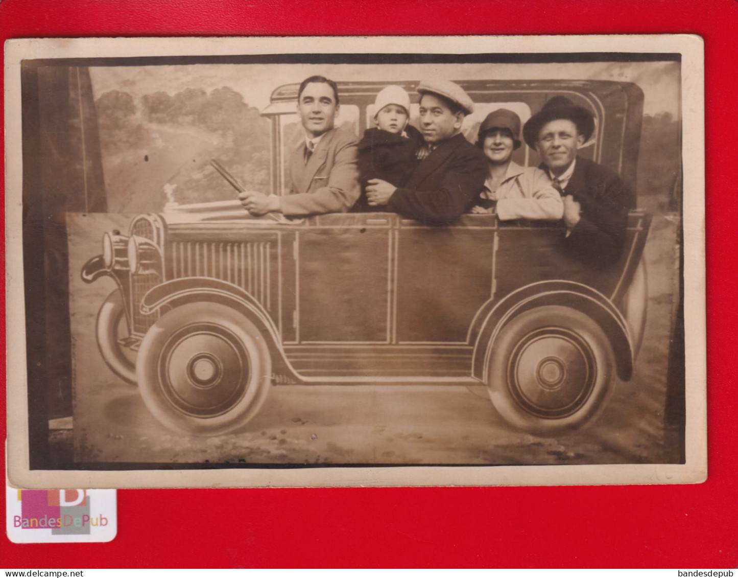 CPA Photomontage Photo Montage Ballade En Voiture Automobile Ancienne Oldtimer Car Famille - Autres & Non Classés