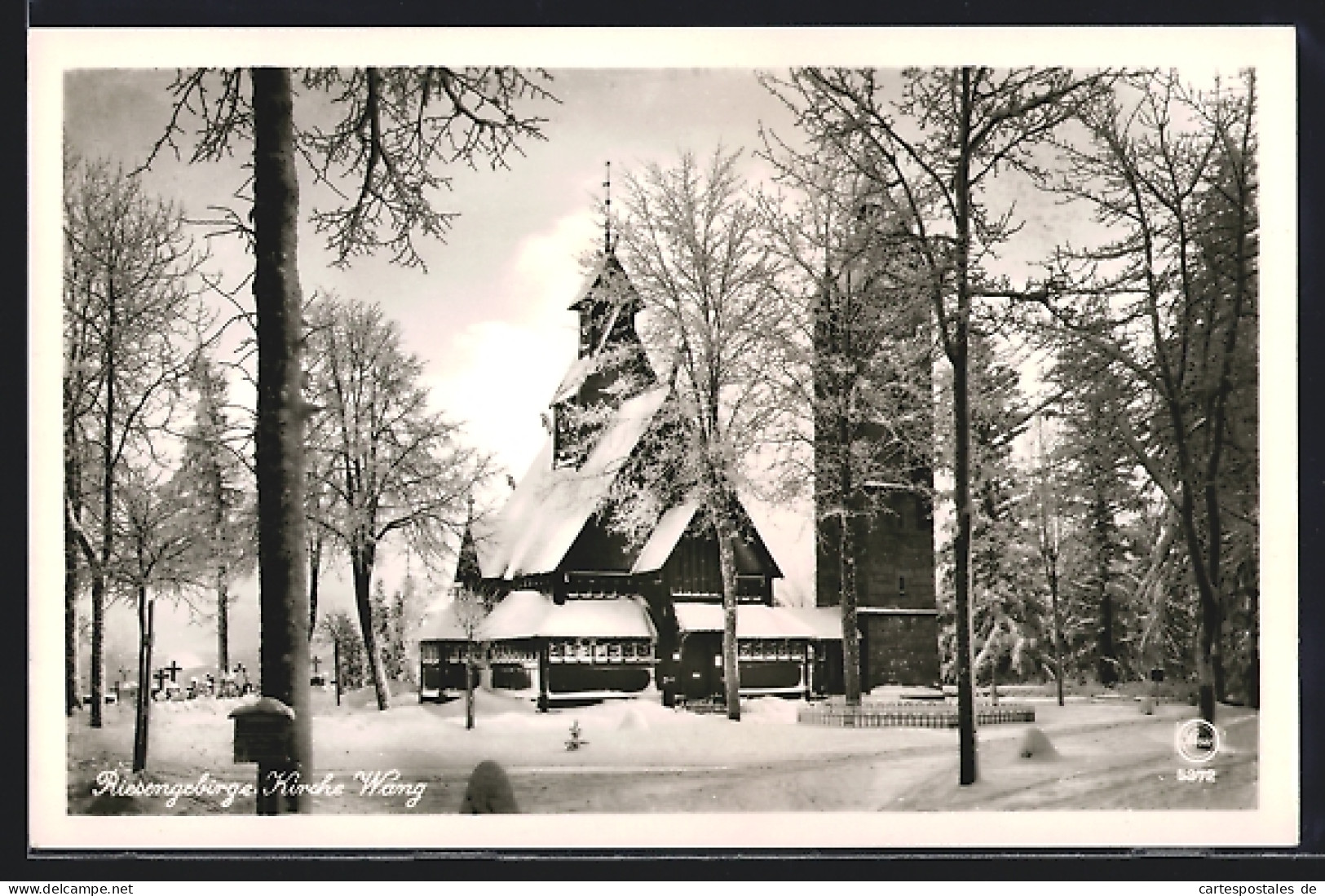 AK Krummhübel /Riesengebirge, Kirche Wang Mit Kirchhof Im Winter  - Schlesien