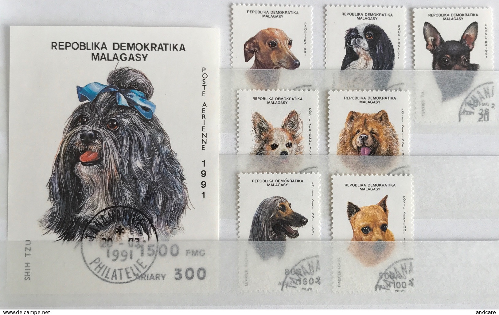 Malagasy 1991 ( S/s + 7 Stamps ) - Dogs - Chiens
