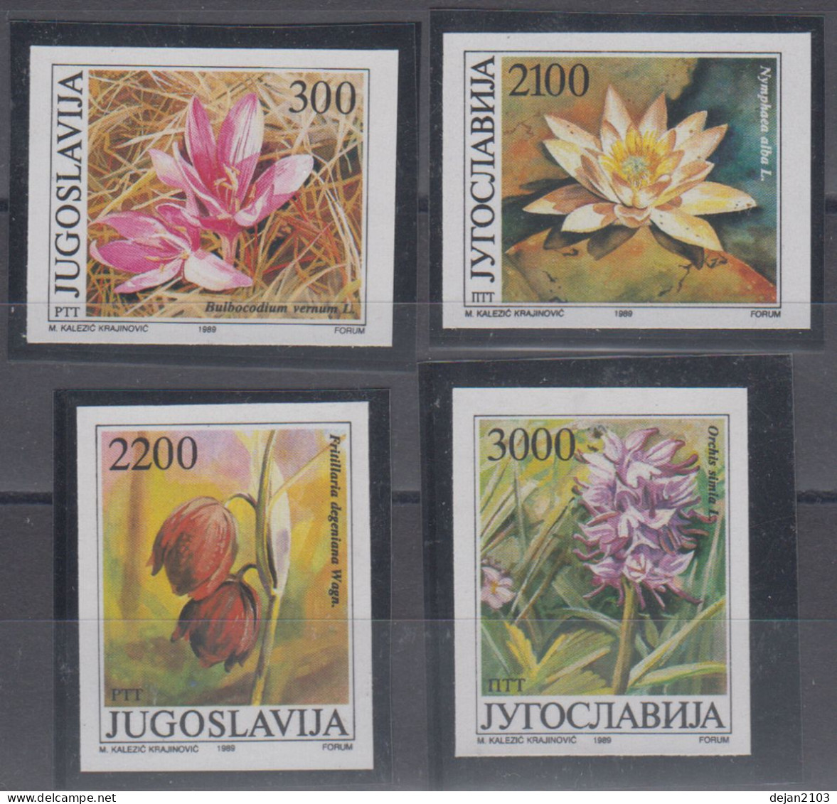 Yugoslavia Flora-rare Flowers Imperforated 1989 MNH ** - Ongebruikt