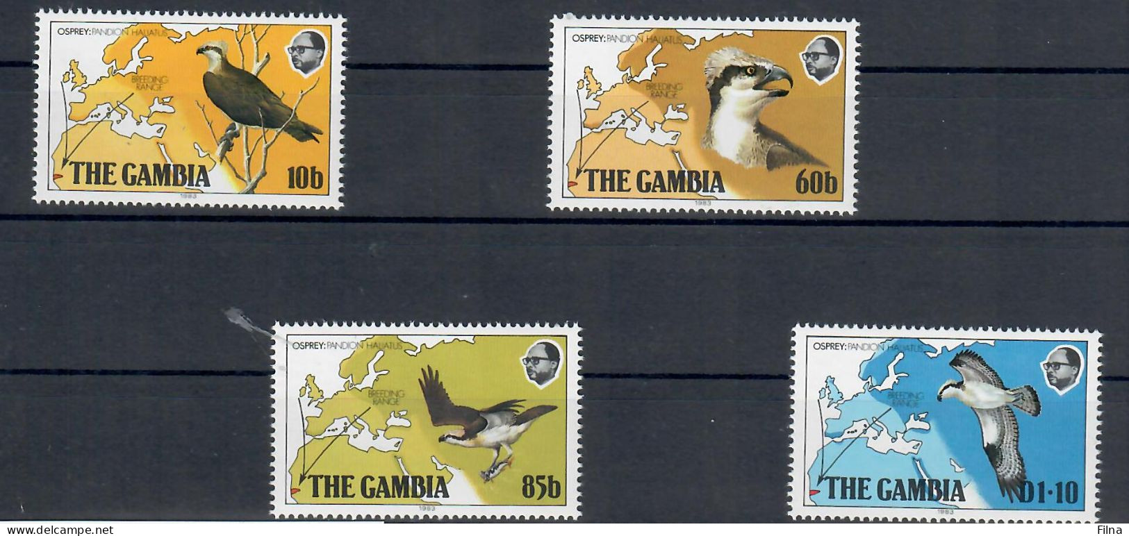 GAMBIA 1983 FAUNA ANIMALI UCCELLI BIRDS OISEAUX  SERIE COMPLETA  MNH/** - Gambia (1965-...)