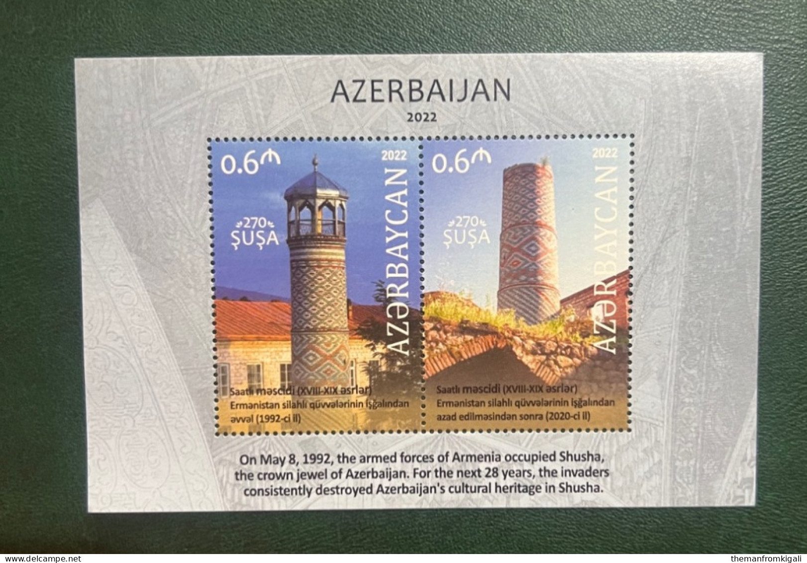 Azerbaijan 2022 - The 270th Anniversary Of Shusha. - Azerbaïdjan