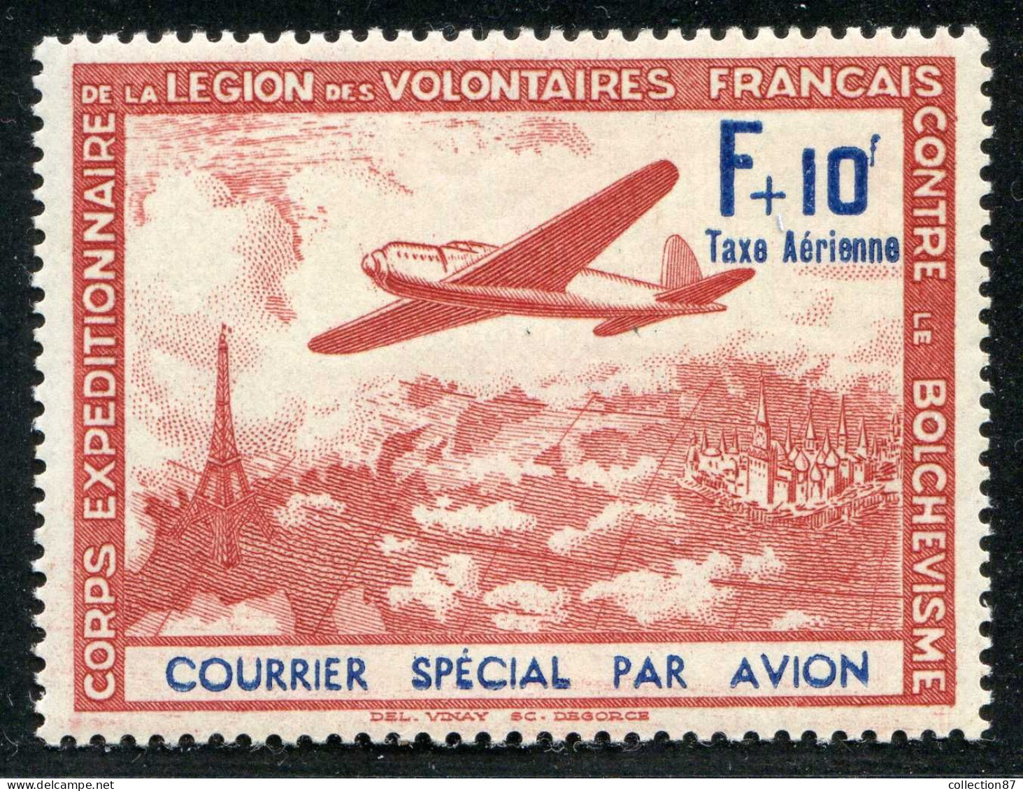 REF093 > FRANCE LVF < Yv N° 3 * * Neuf Luxe Dos Visible - MNH * * Cote 25 € - Aviation Avion Bombardier - Guerre (timbres De)