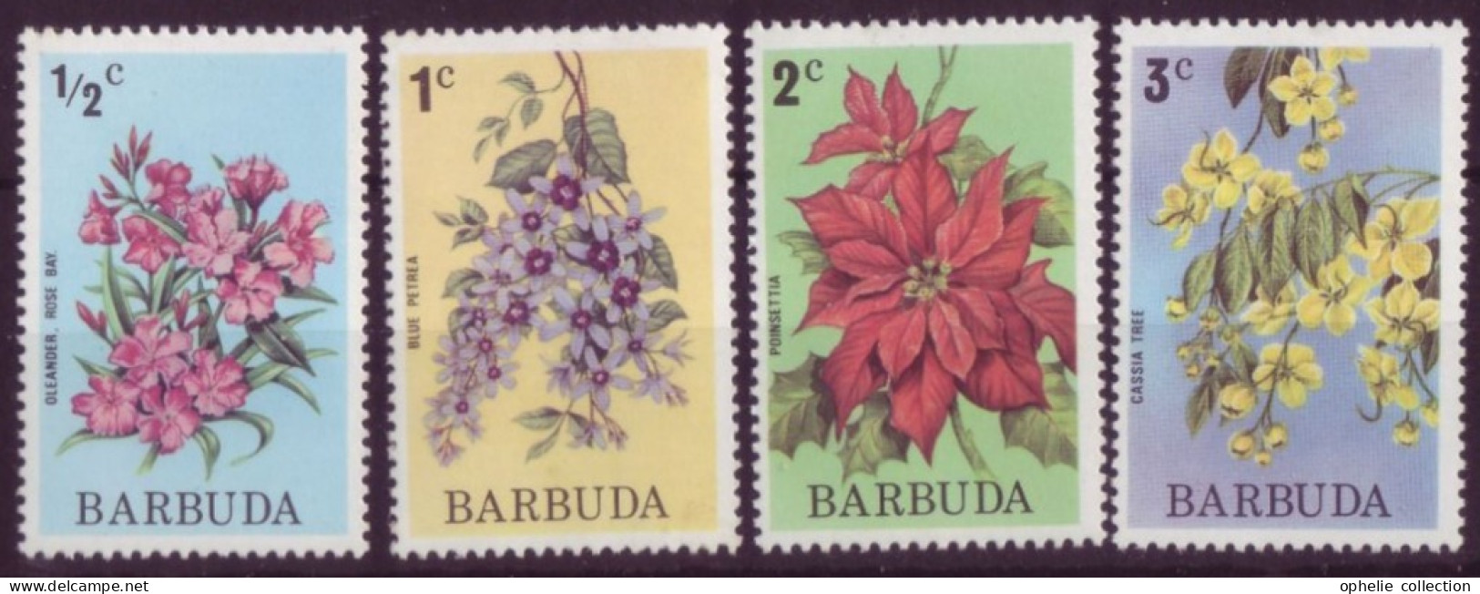 Amérique - Barbuda - Flore - 4 Timbres Différents - 7335 - Barbades (1966-...)