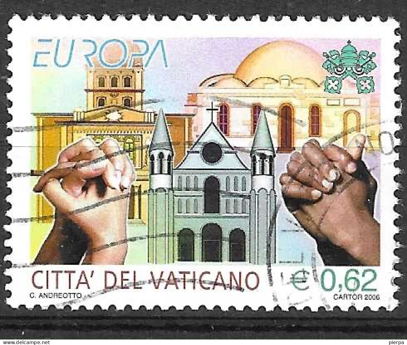 EUROPA CEPT - 2006 - VATICANO (€ 0,62) - USATO (YVERT 1396 - MICHEL 1546) - Used Stamps