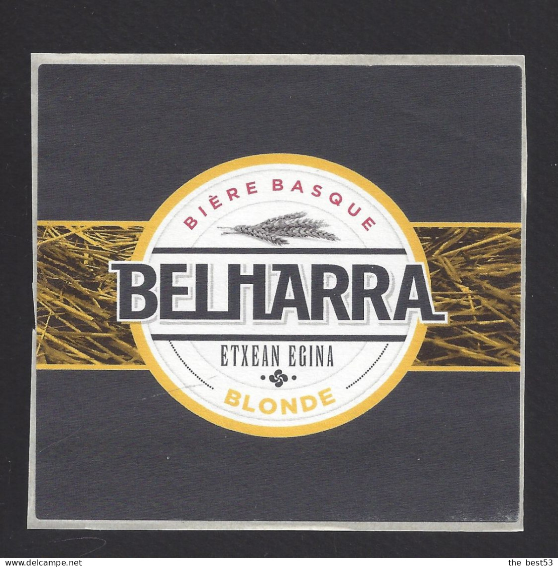 Etiquette De Bière Blonde  -  Brasserie Belharra  à  Bayonne   (64) - Beer