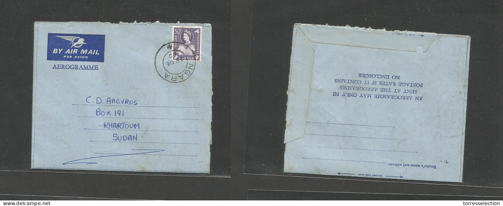 BC - Kenya. 1960 (29 Dec) Ngara - Sweden. Fkd Airletter Small Cds Town. With Contains + Dest. SALE. - Other & Unclassified