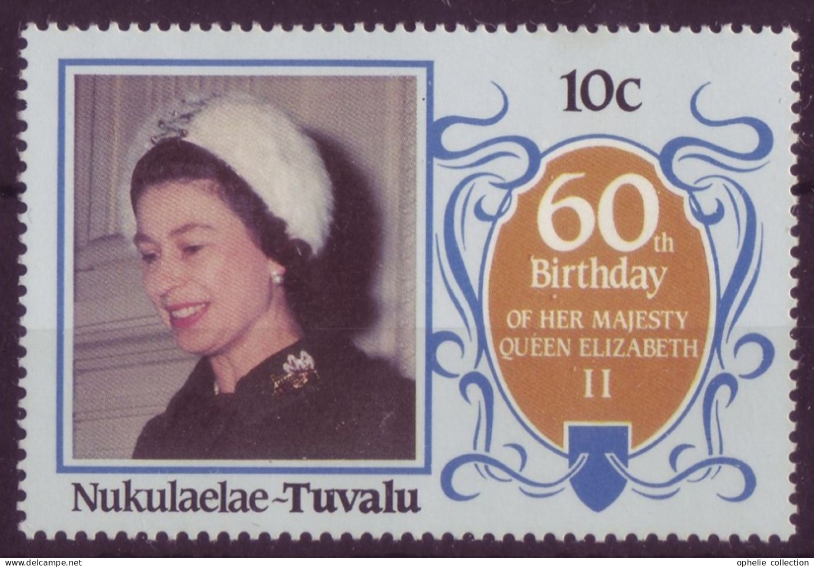 Océanie - Tuvalu - Nukulaelae - 60th Birthday Of Her Majesty Queen Elisabeth II  - 7337 - Tuvalu (fr. Elliceinseln)