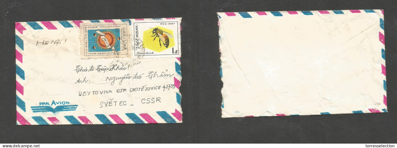 INDOCHINA. 1982. North Vietnam. Air Multifkd Env To Czech Republic. Bees, Space. Fine. SALE. - Asia (Other)