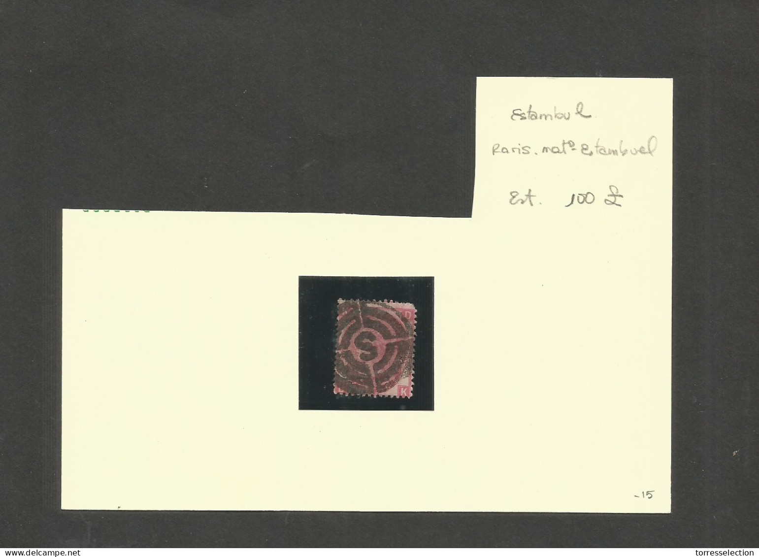 GrB - British Levant. C. 1860s. GB 3d Rose, Cancelled "S" In Irregular Rings. Collector Opinion Istambul. SALE. - Andere & Zonder Classificatie