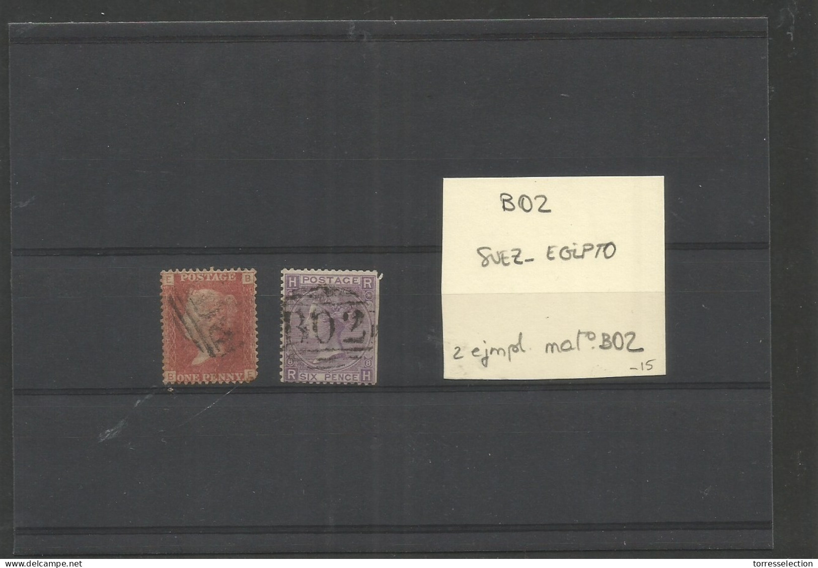EGYPT. C. 1860s. GB 1d Red Pl 95 And 6d Lilac Large White Corner Letters, Pl 8, Cancelled BO". Minor Faults. Opportunity - Otros & Sin Clasificación