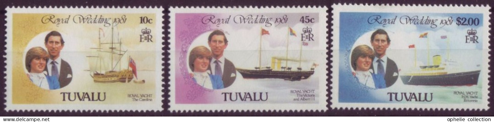 Océanie - Tuvalu - 1981 - Royal Wedding - 3 Timbres Différents - 7338 - Tuvalu