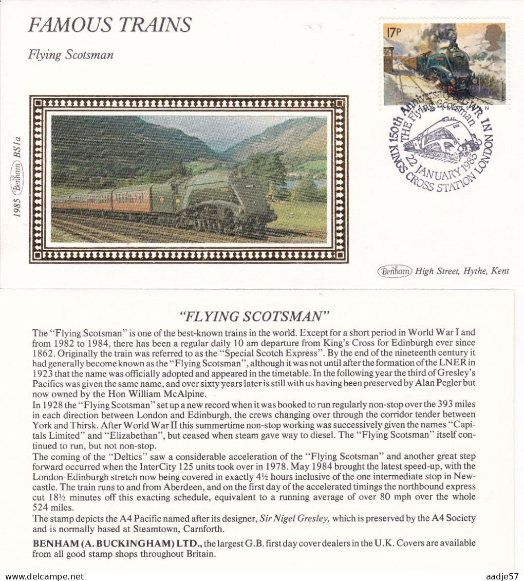 GB Engeland 1985 150 Ann GWR Famous Trains Flying Scotsman 22-01-1985 - Interi Postali