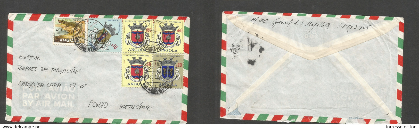 PORTUGAL-ANGOLA. 1964 (18 Sept)Salazar Aviao - Porto, Metropol. Air Multifkd Envelope. SPM 3906. Military. SALE. - Altri & Non Classificati
