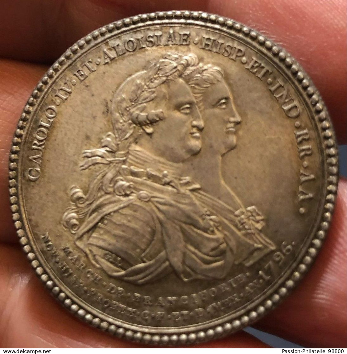 MEXICO Carlos IV 1788-1808 Silver Medal 1796 Commemorative Medaglia 1796 Inaugurazione Della Statua Equestre Del Re 079 - Mexique