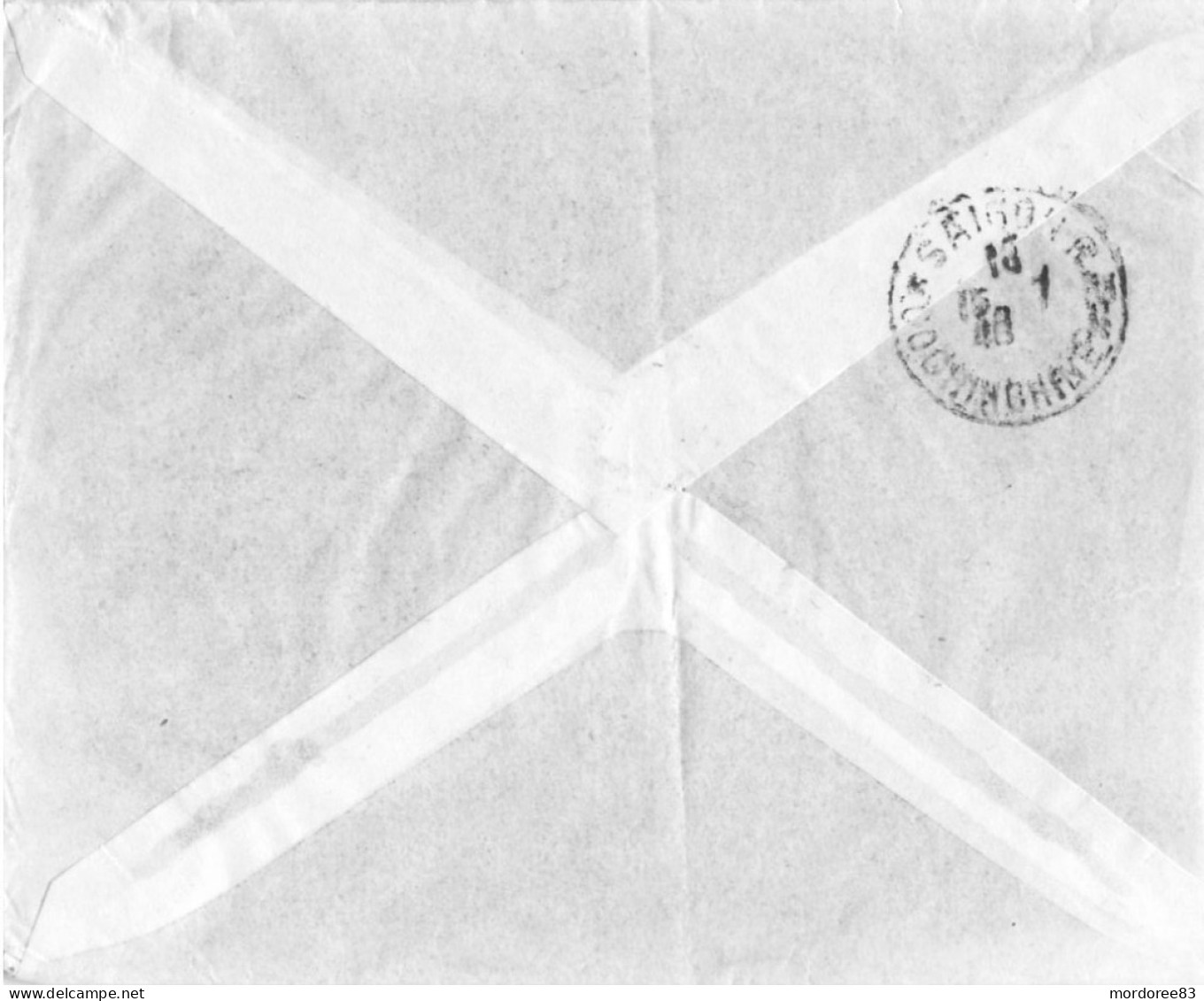 LETTRE AVION CACHET HEXA TIRETE SAIGON A COCHINCHINE 15/7/48 POUR PARIS - Cartas & Documentos