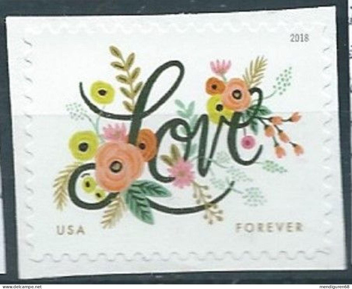 VERINIGTE STAATEN ETAS UNIS USA 2018 LOVE FLOURISHES F USED ON PAPER SN 5255 MI 5459 YT 5077 - Usati