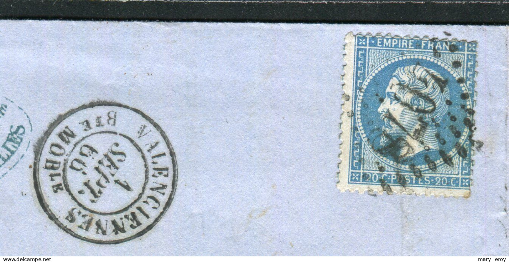 Rare Lettre De Valenciennes Pour Limoges ( 1866 ) - Cachet à Date Valenciennes Boîte Mobile - 1849-1876: Période Classique