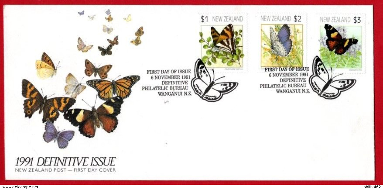 FDC New Zealand, Nouvelle Zélande : Papillons. - Butterflies