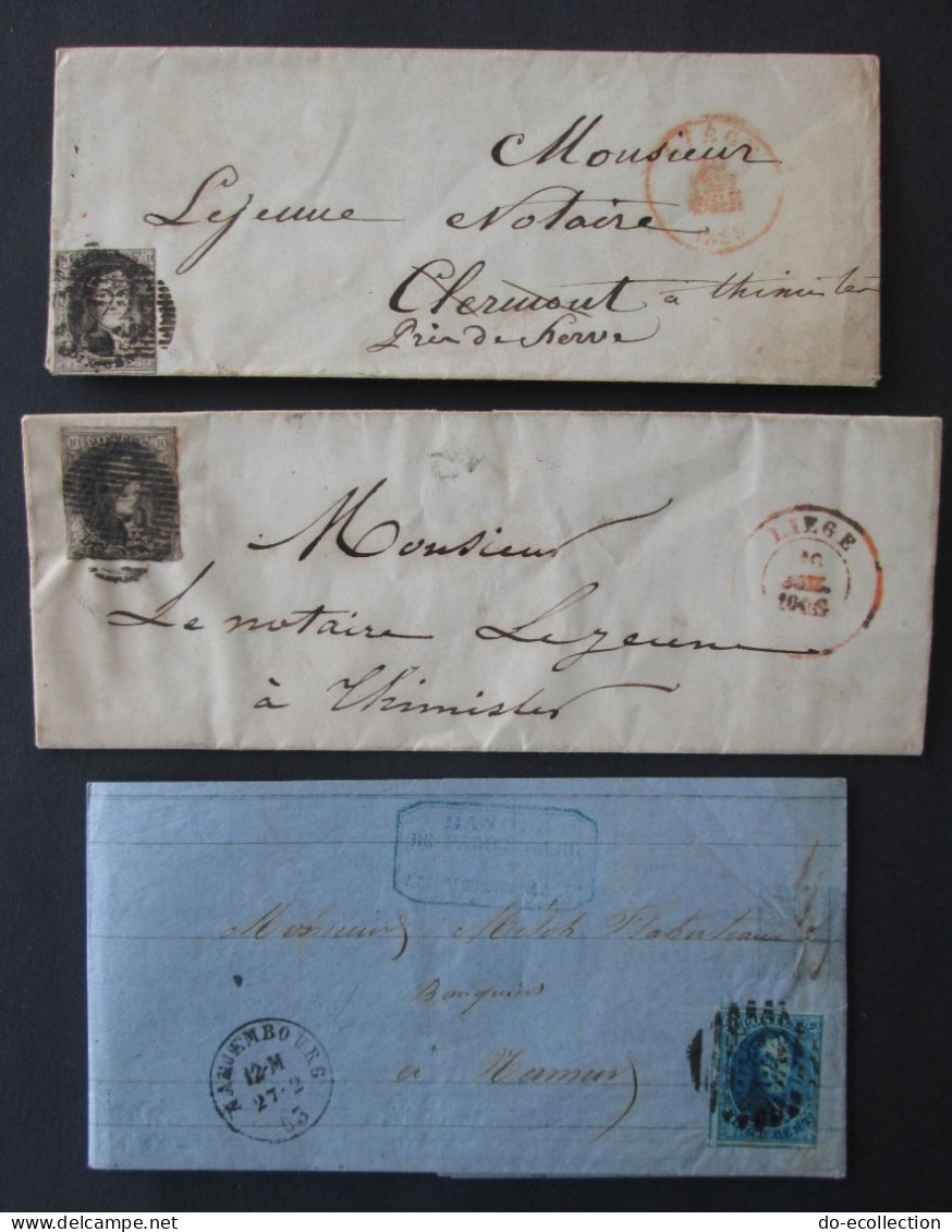 BELGIQUE 3 Lettres HERVE 1855 LIEGE 1854 MARIEMBOURG 1863 Timbres Leopold I 10c 20c Belgie Belgium Timbre Stamps - Other & Unclassified