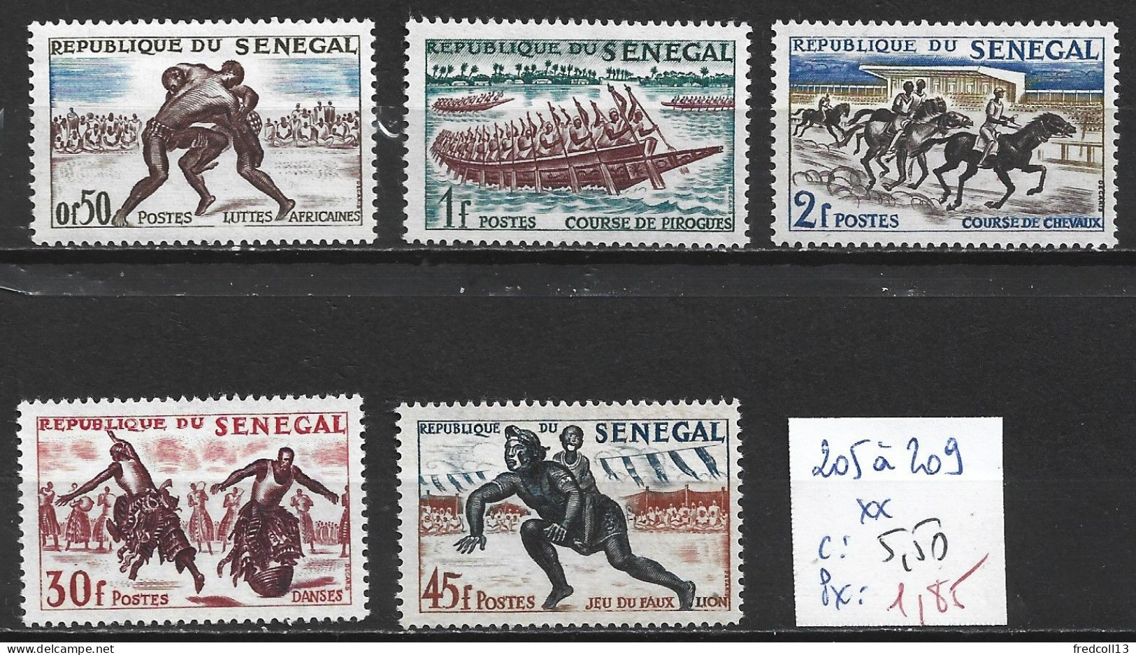 SENEGAL 205 à 209 ** Côte 5.50 € - Senegal (1960-...)