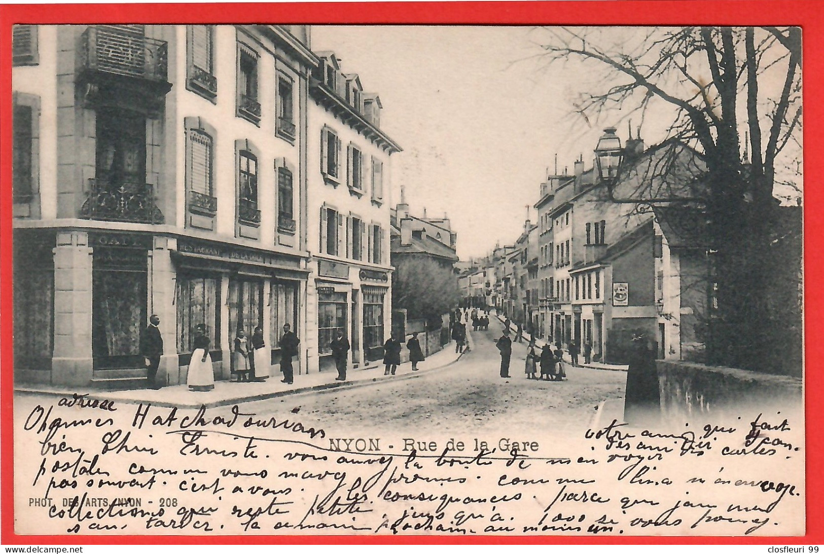 Nyon, Rue De La Gare  En  13.4.1901 / Très Animée - Nyon