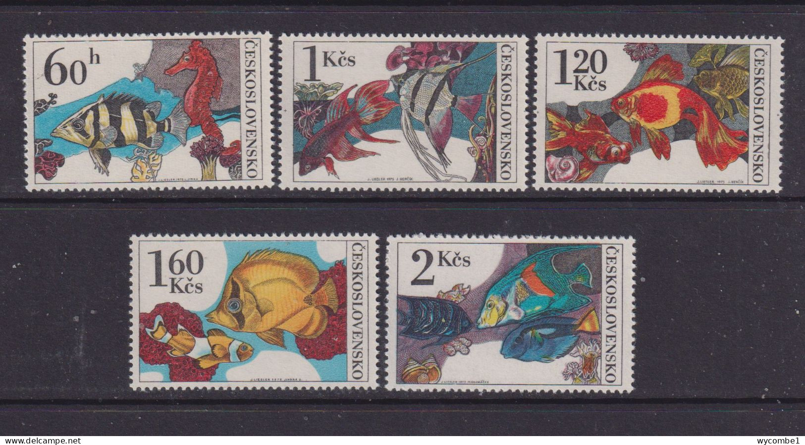 CZECHOSLOVAKIA  - 1975 Fish Set Never Hinged Mint - Neufs