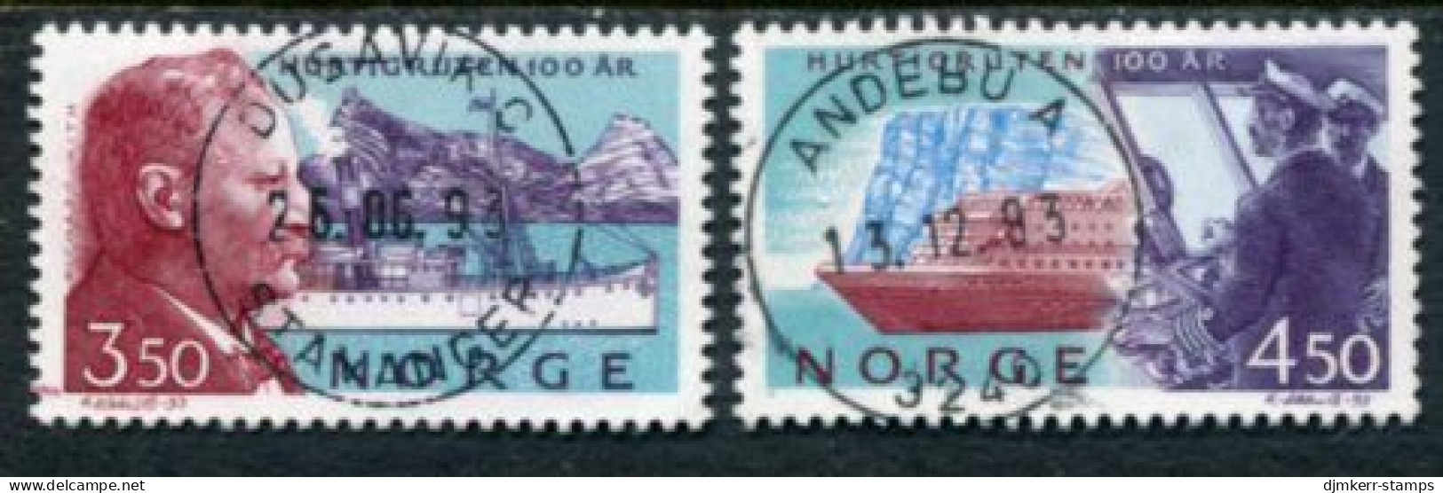 NORWAY 1993 Centenary Of Hurtigruten Shipping Lines Used   Michel 1127-28 - Gebraucht