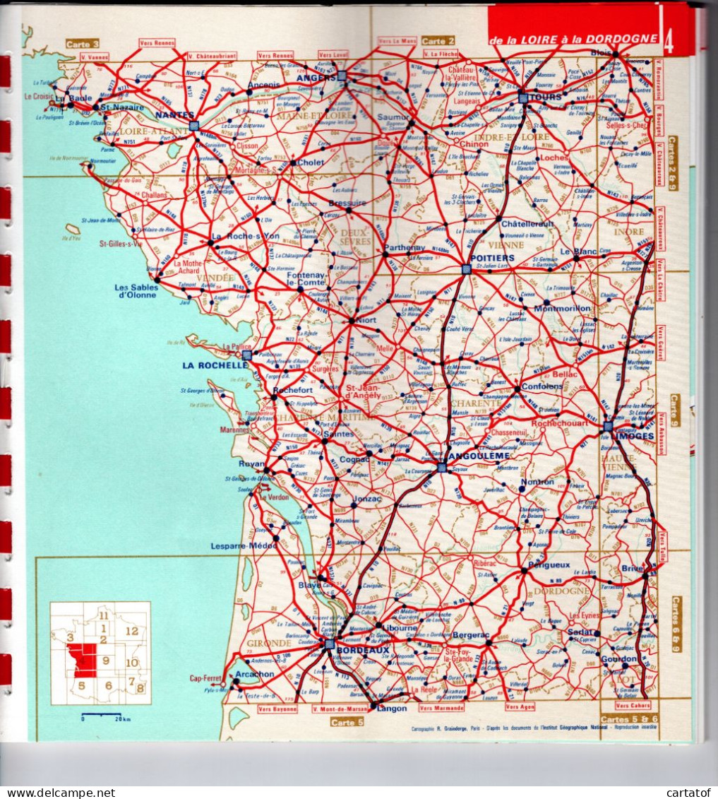 ATLAS AZUR 1963 . Cartes Routières France, Régions, Grandes Villes , Banlieue Parisienne… DESMARAIS Frères . - Roadmaps