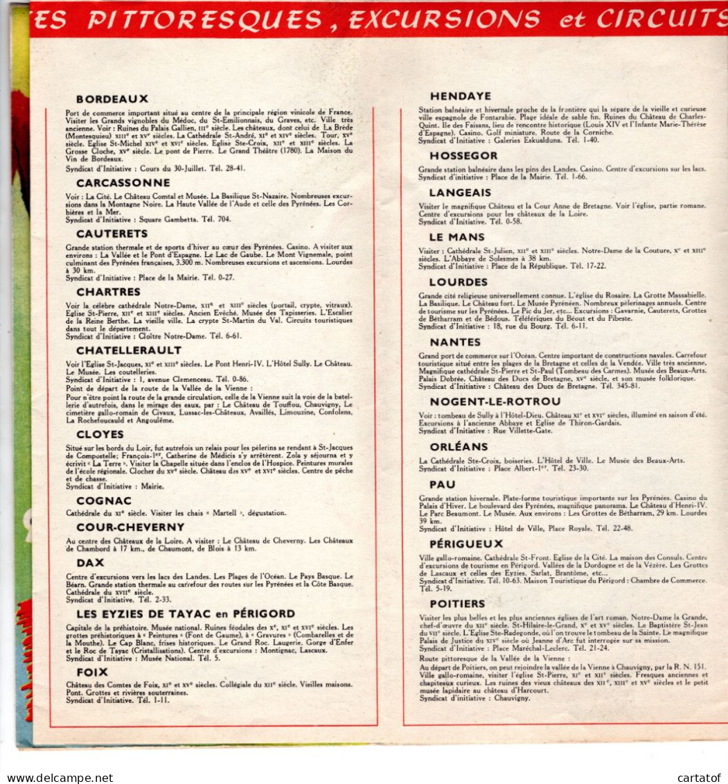 LA ROUTE DES PYRENEES 1956 . PARIS-LA LOIRE-BORDEAUX-PYRENEES-Portugal-Espagne-MAROC. Plans Et Guides PETIT à ANGERS - Tourism Brochures