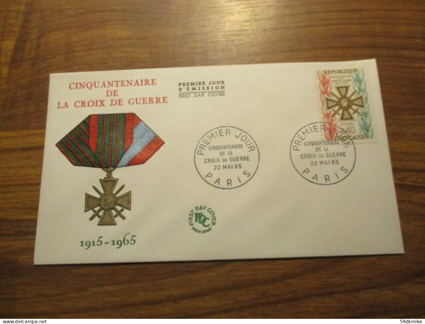 FDC - 1er Jour - France - 1965 - Cinquantenaire De La Croix De Guerre - 1960-1969