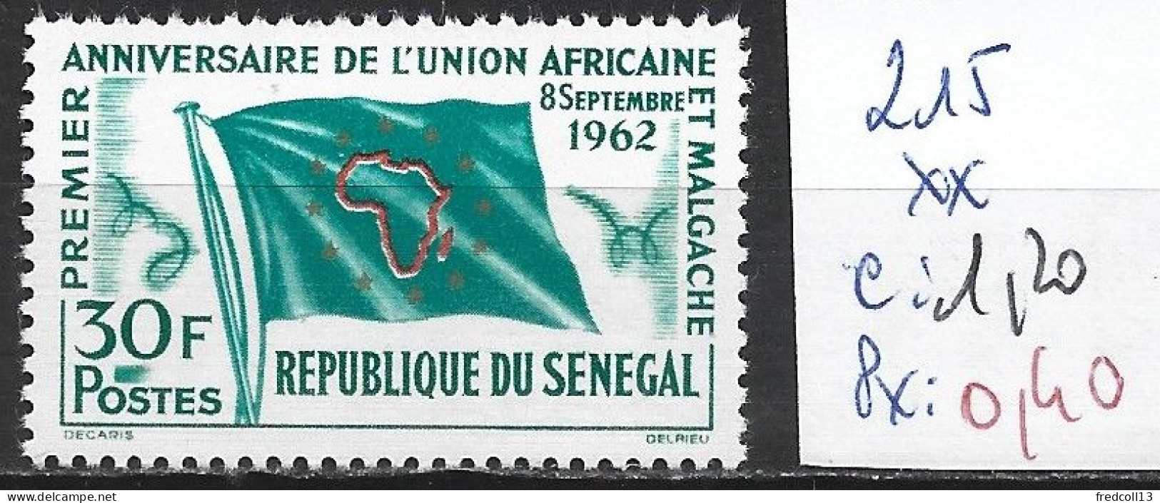 SENEGAL 215 ** Côte 1.20 € - Senegal (1960-...)