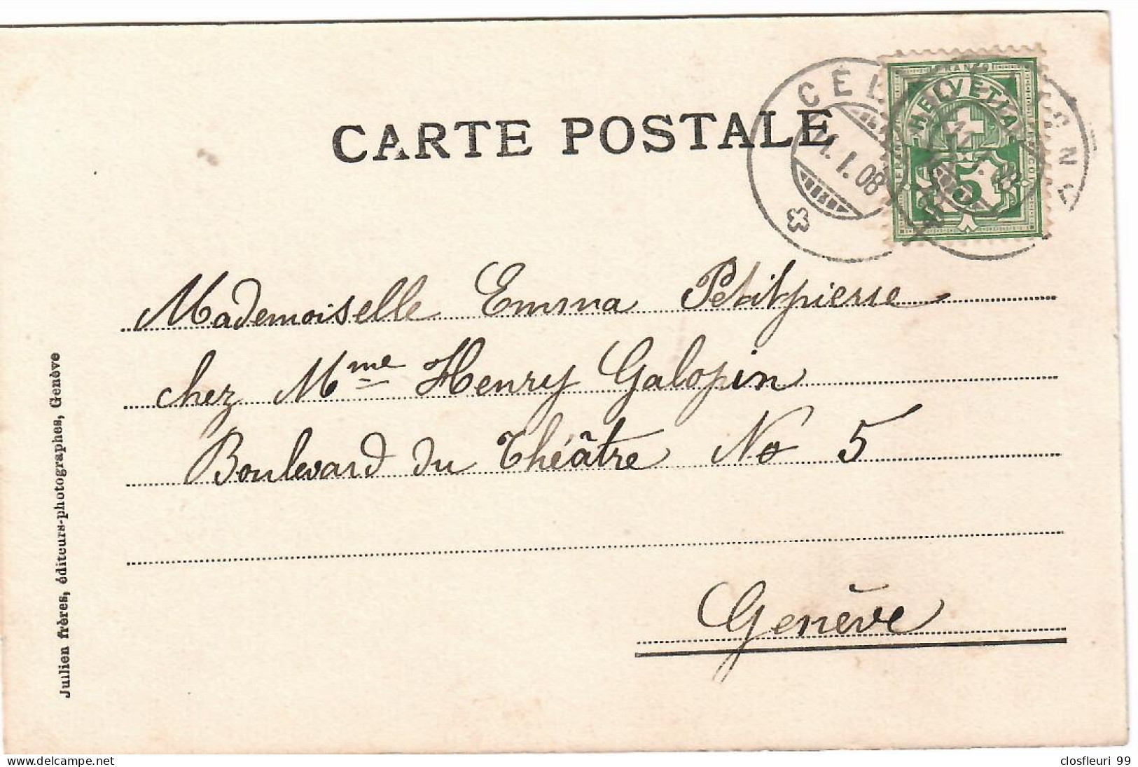 Nyon, Tour De L'Horloge / Carte Précurseur- Céligny 11.1.08  / Très Animée - Nyon