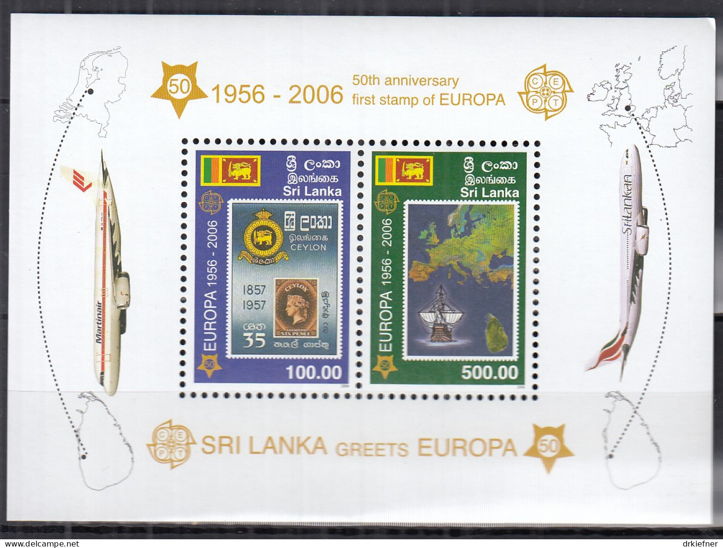 SRI LANKA  Block 102, Postfrisch **, 50 Jahre Europamarken, 2006 - Sri Lanka (Ceilán) (1948-...)
