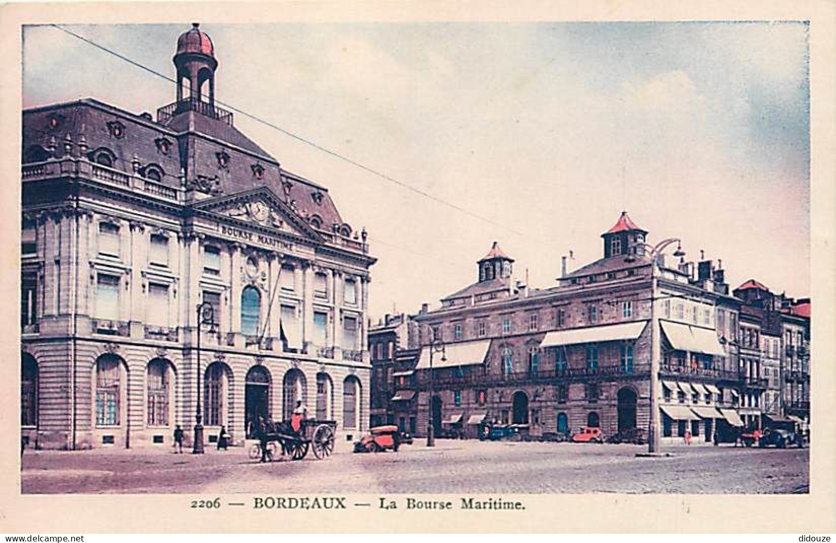 33 - Bordeaux - La Bourse Maritime - Automobiles - Colorisée - Correspondance - CPA - Voir Scans Recto-Verso - Bordeaux