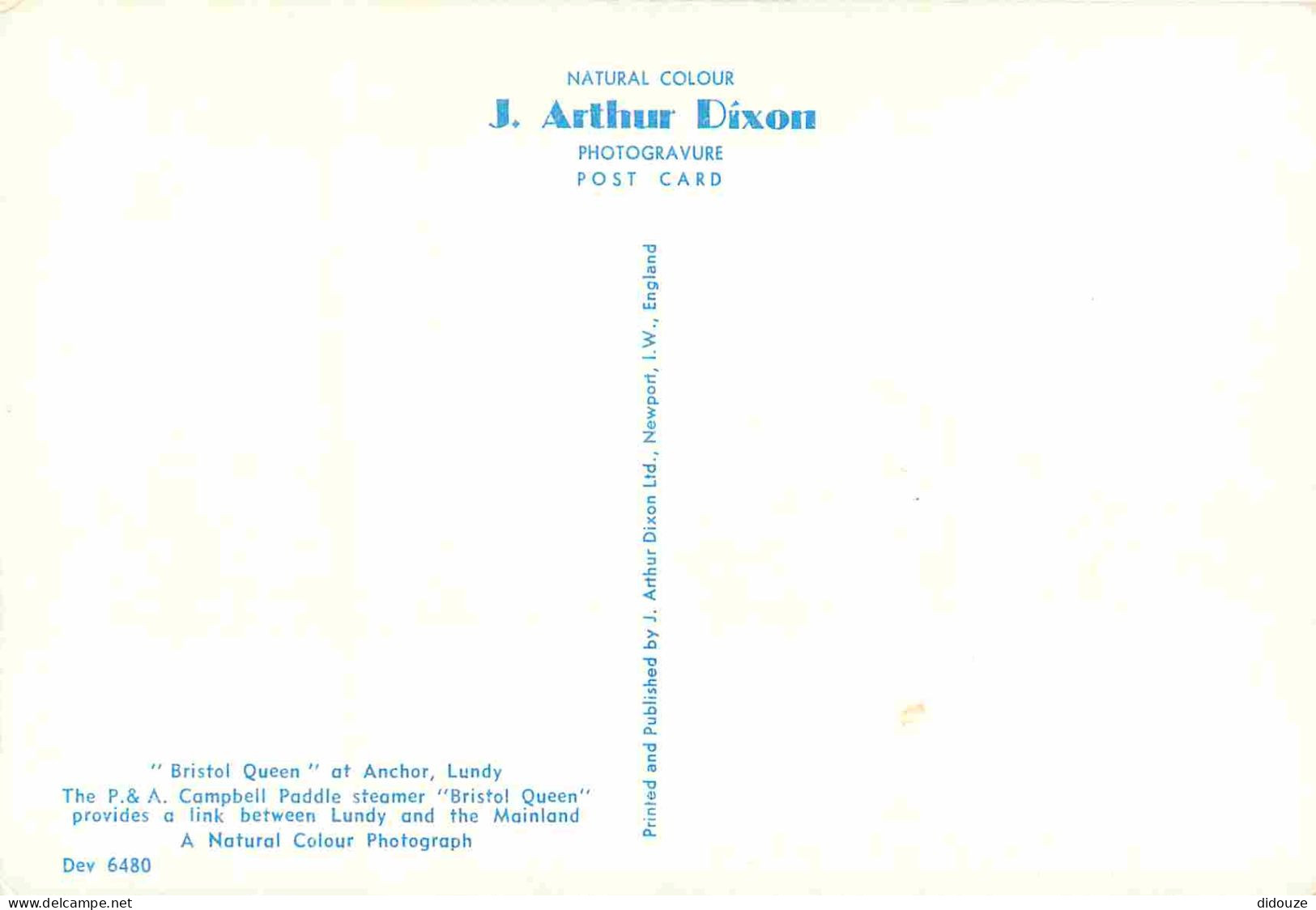 Bateaux - Bateaux Promenade - Bristol Queen At Anchor - Lundy - The P.& A. Campbell Paddle Steamer Bristol Queen Provide - Other & Unclassified