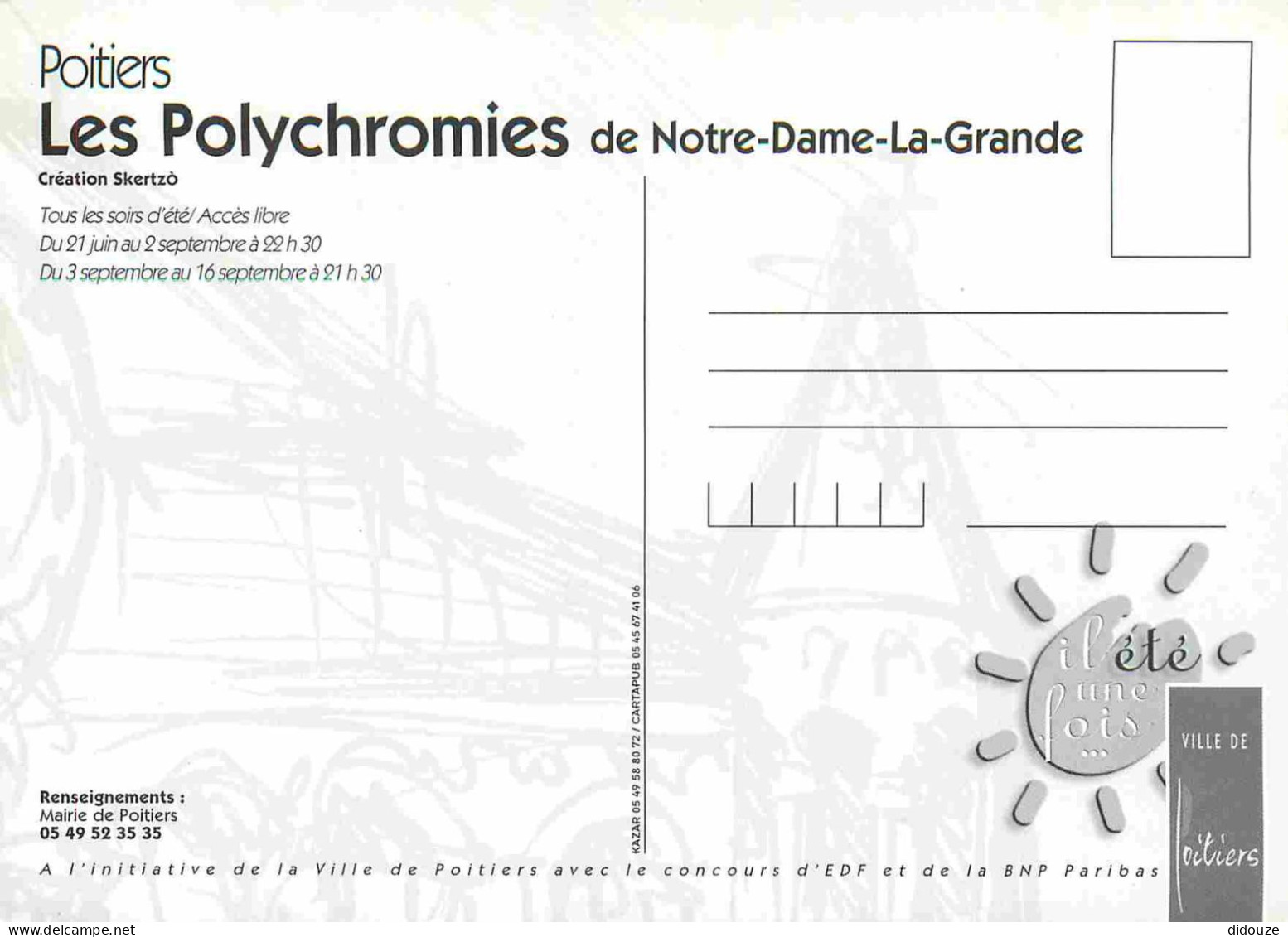 86 - Poitiers - Les Polychromies De L'Eglise Notre Dame La Grande - Art Illustration - CPM - Voir Scans Recto-Verso - Poitiers