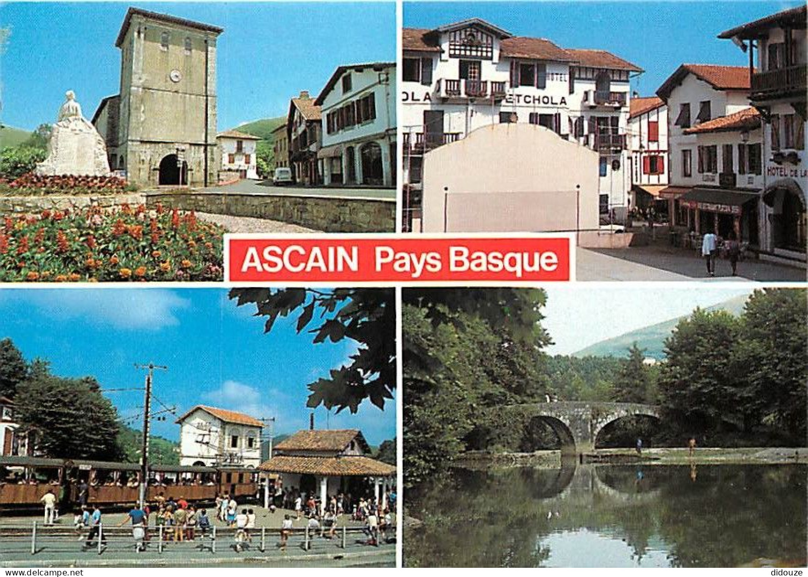 64 - Ascain - Multivues - Train - Flamme Postale De Espelette - CPM - Voir Scans Recto-Verso - Ascain