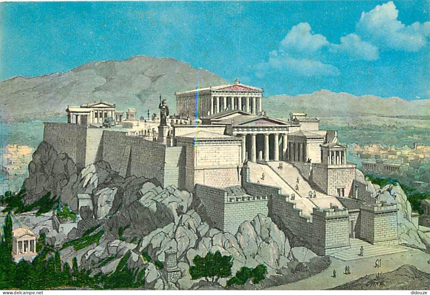 Grèce - Athènes - Athína - L'Acropole - Reproduction De L'Acropole D'autrefois - Carte Neuve - CPM - Voir Scans Recto-Ve - Grèce