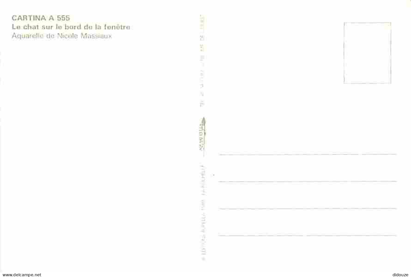 Art - Peinture - Nicole Massiaux - Le Chat Sur Le Bord De La Fenetre - Carte Neuve - CPM - Voir Scans Recto-Verso - Pintura & Cuadros