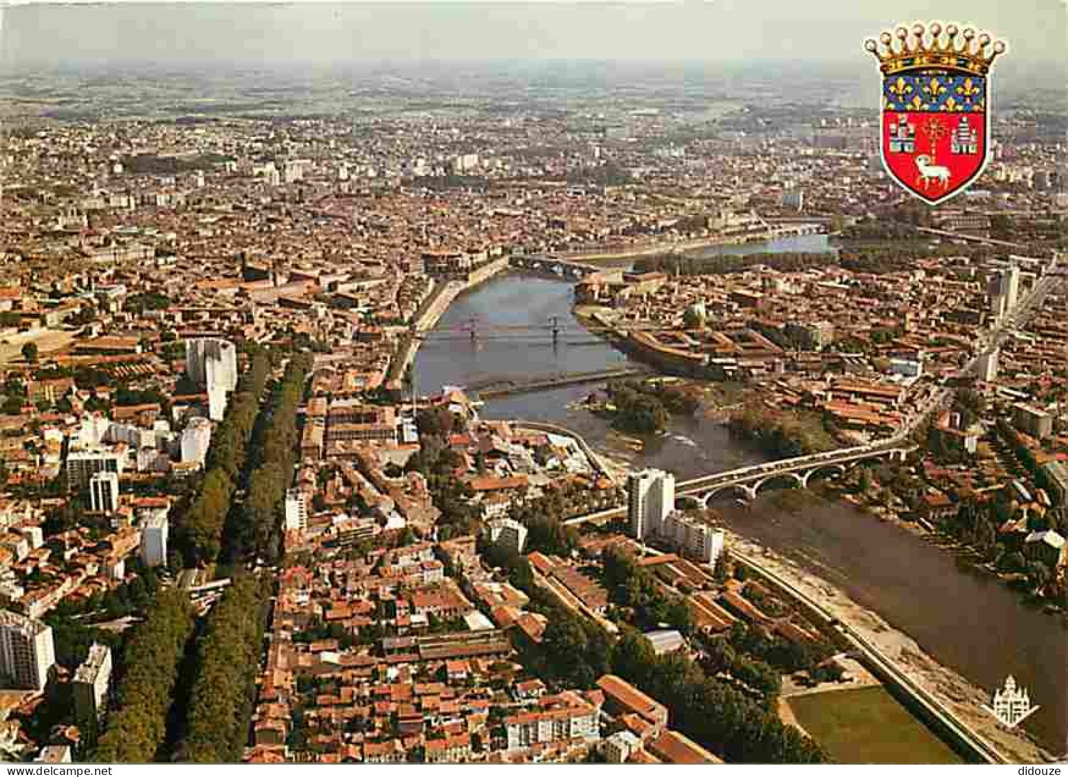 31 - Toulouse - Vue Générale Aérienne Sur La Garonne - Ponts - Blasons - CPM - Voir Scans Recto-Verso - Toulouse