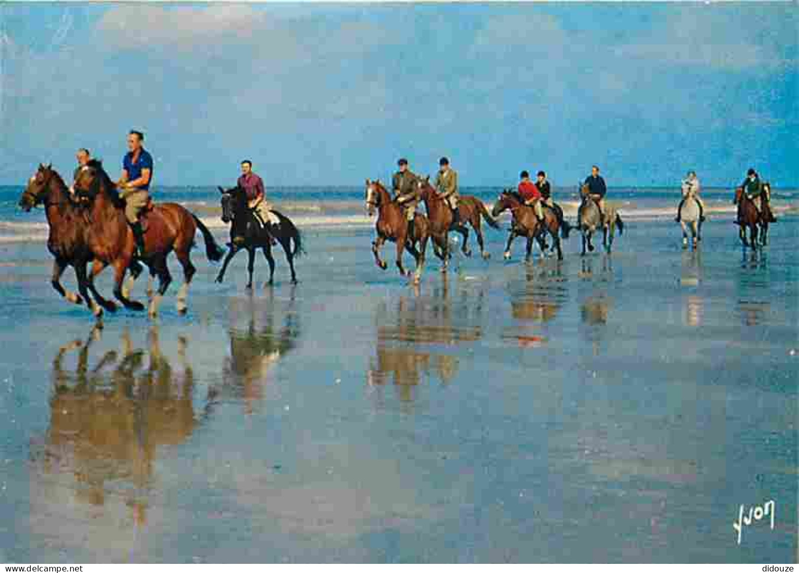 Animaux - Chevaux - Cavaliers Sur Ia Plage - Promenade équestre - Flamme Postale - CPM - Voir Scans Recto-Verso - Pferde