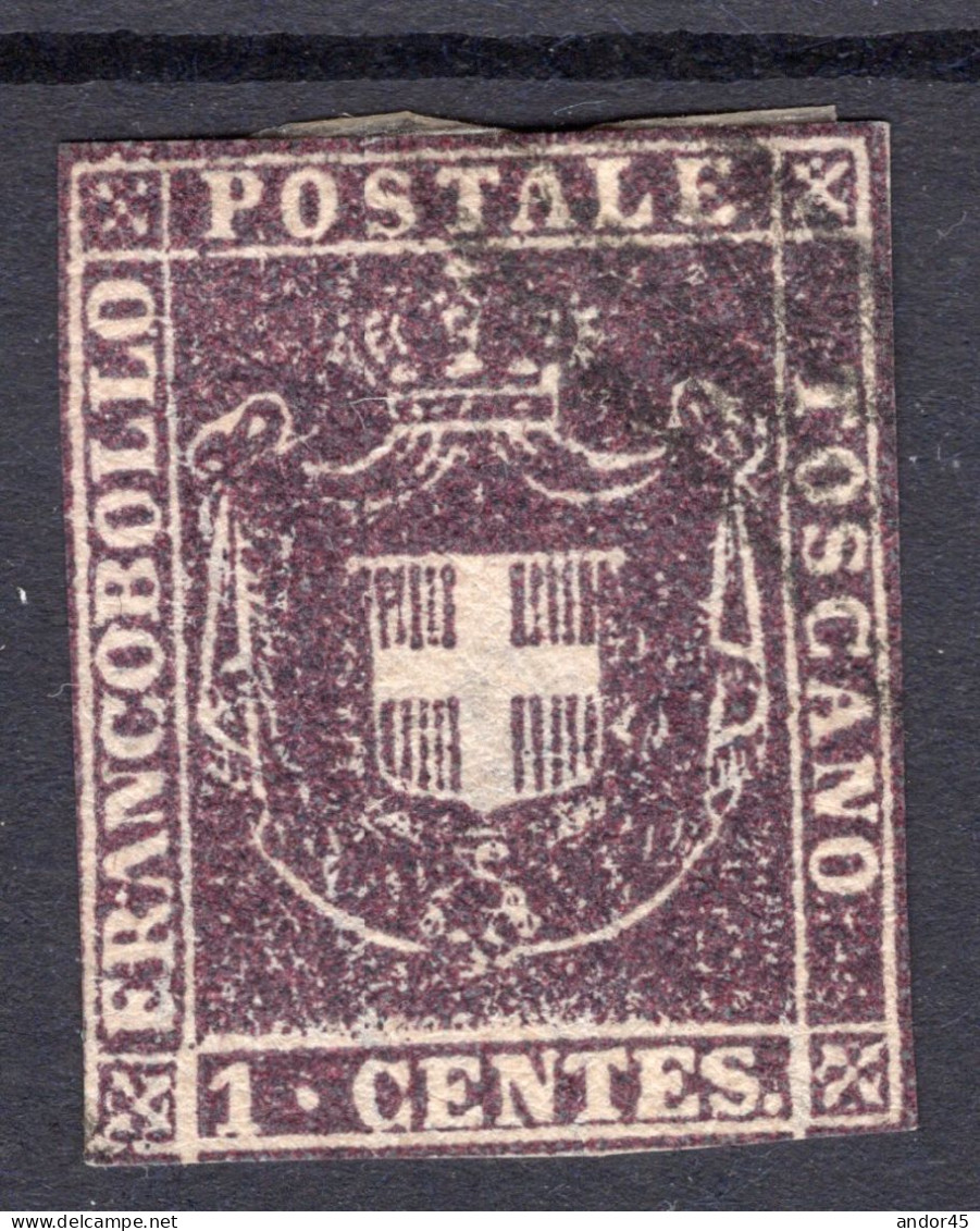 C.1 VIOLETTO BRUNO "STEMMA DI SAVOIA" SASS.17  USATO  CV 1.500+++ - Toscane