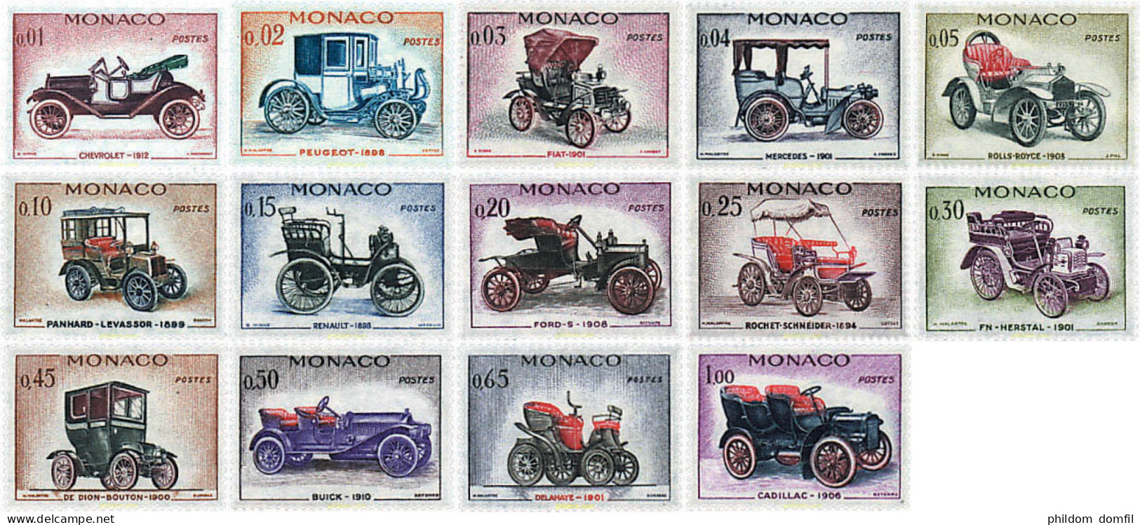 49041 MNH MONACO 1961 AUTOMOVILES ANTIGUOS - Unused Stamps